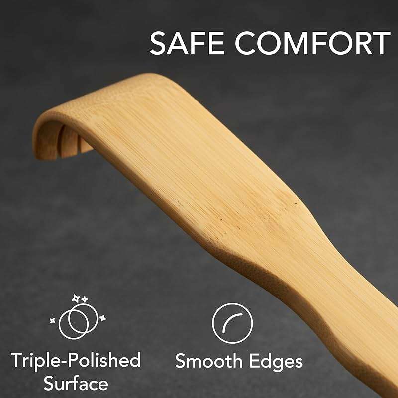 Slick- Bamboo Back Scratcher, 16.5”, 2 Pack, Wooden Back Scratcher Long Handle for Men and Women - Image 3