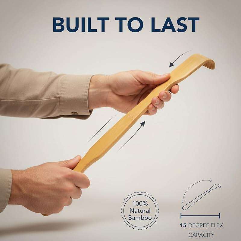Slick- Bamboo Back Scratcher, 16.5”, 2 Pack, Wooden Back Scratcher Long Handle for Men and Women - Image 5
