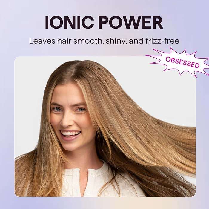 Wavytalk Hair Dryer, Blown Away Ionic Hair Dryer for Curly Hair with Diffuser, 1875W Fast Drying Blow Dryer with Ceramic Technology, 3 Attachments for All Hair Types, Light and Quiet, Rose Gold - Image 5