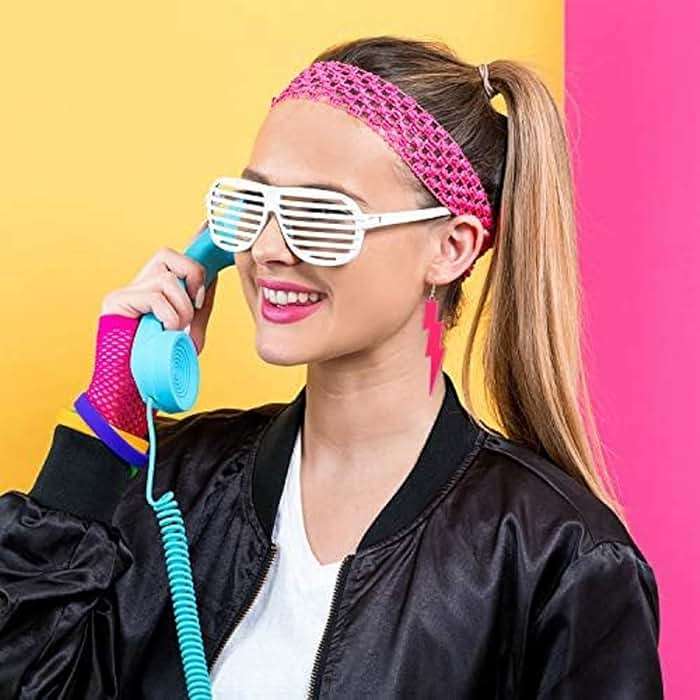 Hicarer 3 Pair 80s 90s Neon Earrings Lightning Earrings for Women Fluorescent Jewelry Accessories Acrylic Drop for Glow Women 80s Theme Party Outfit, 4.13 Inch - Image 6