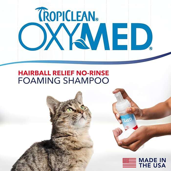 TropiClean Oxymed Waterless Cat Shampoo and Conditioner | A No-Rinse Cat Wash for Hairball Relief | 7.4 oz - Image 3