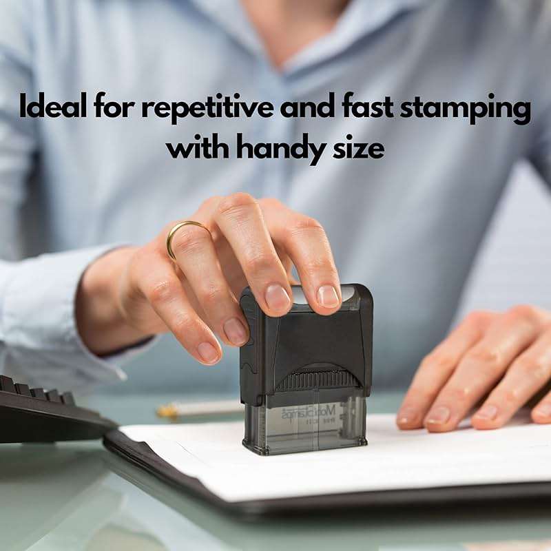 Self Inking Rubber Stamp, Refillable Red Ink Preinstalled - 1.4" x 0.51" X (35 x 8mm) (Scanned) - Image 4