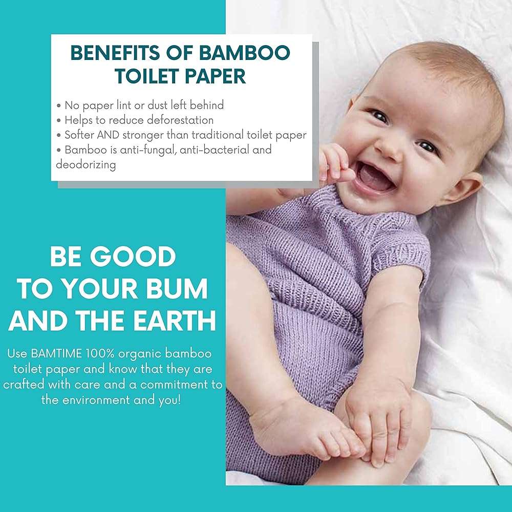 Toilet Paper, 100% 3ply Bamboo Toilet Paper, 24 Rolls, 300 sheets, 7200 Count, pack of 24, plastic free, Tree free, Biodegradable - Image 6