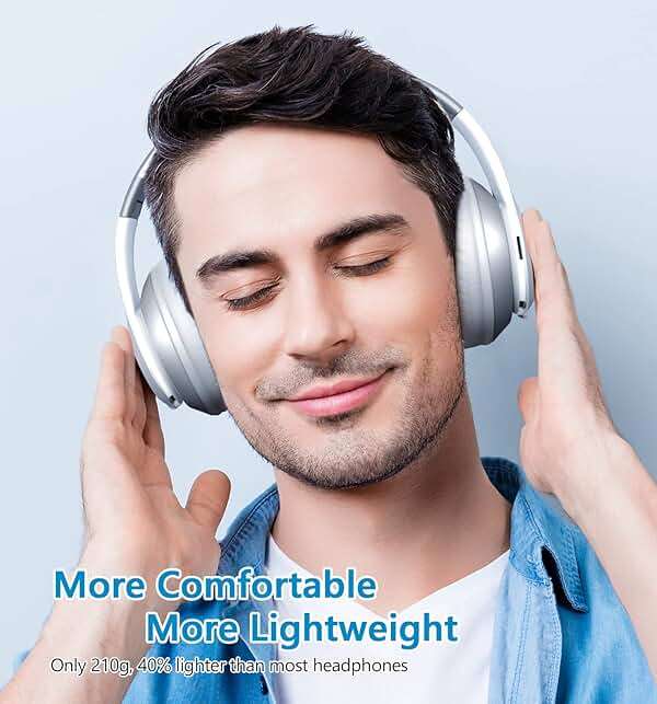 Headphones Wireless Bluetooth,60 Hours Playtime Foldable Lightweight Bluetooth Headphones Wireless Over Ear Wired Hi-Fi Stereo with 6 EQ Modes, Deep Bass Adjustable Headset with Mic, FM, TF for Adults - Image 7