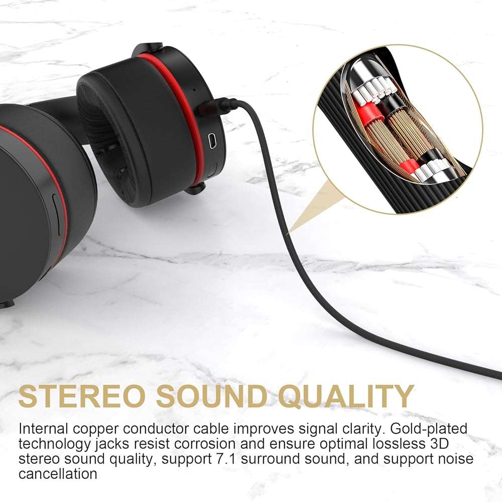 WH-1000XM4 Cable Compatible with Sony WH-1000XM6 WH-1000XM5 WH-1000XM4 WH-1000XM3 WH-1000XM2 WH-CH720N WH-XB910N WH-H900N MDR-1A MDR-M1 MDR-MV1 MDR-XB950B1 MDR-XB950BT MDR-XB950N1 Headphones, 4ft - Image 4