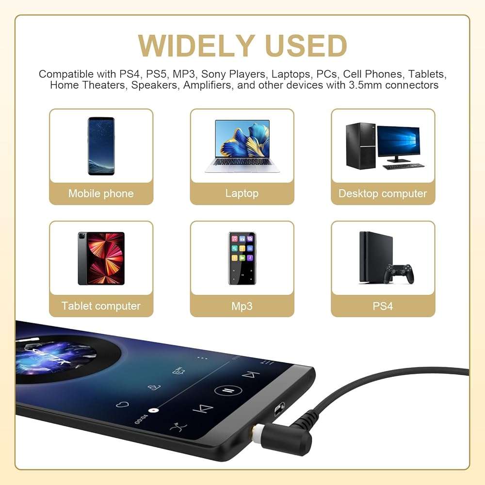 WH-1000XM4 Cable Compatible with Sony WH-1000XM6 WH-1000XM5 WH-1000XM4 WH-1000XM3 WH-1000XM2 WH-CH720N WH-XB910N WH-H900N MDR-1A MDR-M1 MDR-MV1 MDR-XB950B1 MDR-XB950BT MDR-XB950N1 Headphones, 4ft - Image 6
