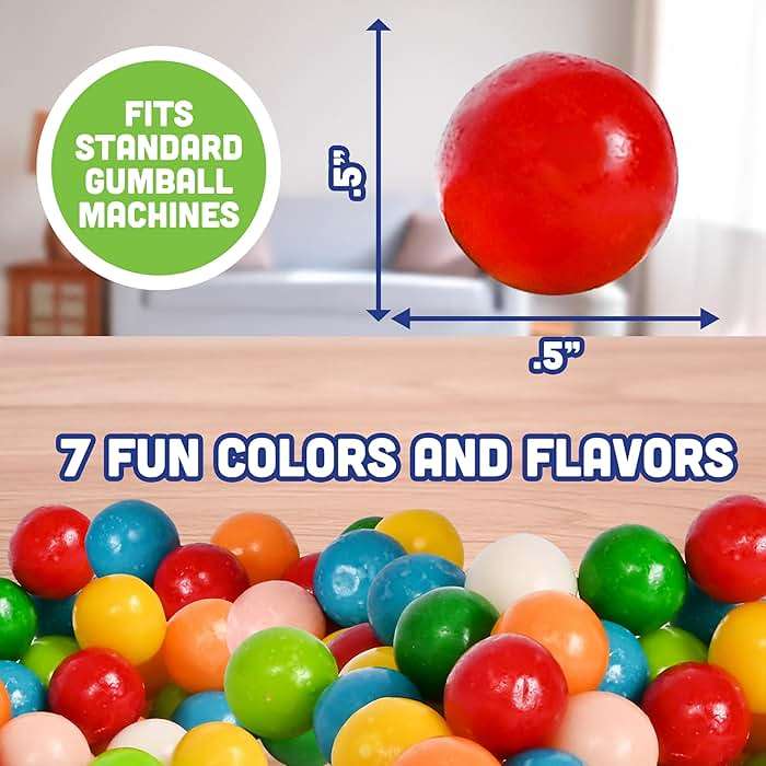 Toymendous Gumballs for Gumball Machine, 15oz Assorted Chewing Gum Fruit Flavored Bubble Gum, Gluten Free, 193 pieces - Image 2