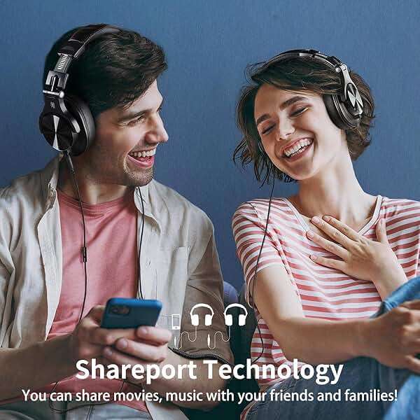 OneOdio A71 Hi-Res Studio Recording Headphones - Wired Over Ear Headphones with SharePort, Monitoring Mixing Foldable Headset with Stereo Sound, 3.5/6.35MM Jack for PC Computer DJ Guitar-Black - Image 5