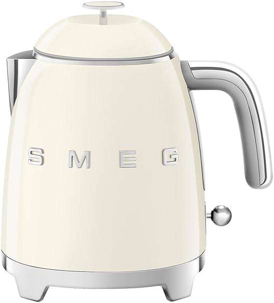 SMEG Mini 50's Retro Style 3 Cup Electric Kettle with Double Wall Anti Slip Base and Water Level Indicator (Cream) - Image 1