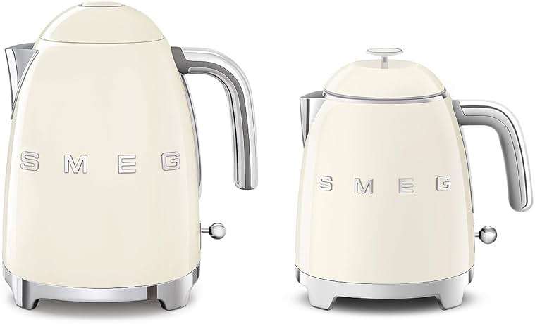 SMEG Mini 50's Retro Style 3 Cup Electric Kettle with Double Wall Anti Slip Base and Water Level Indicator (Cream) - Image 6