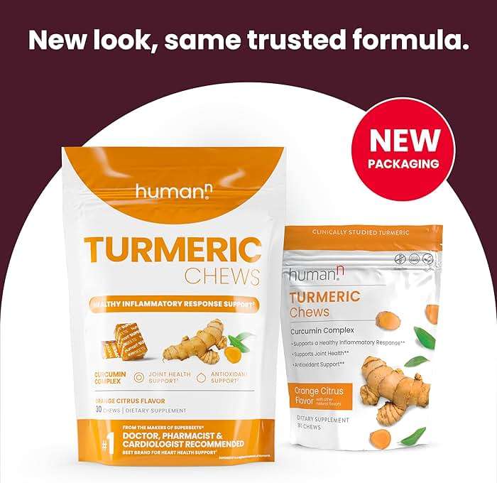 HumanN Turmeric Chews Supplement – Clinically Studied High Absorption Curcumin Complex - Orange Citrus Flavor – from SuperBeets Makers – Joint Health – 30 Count - Image 5