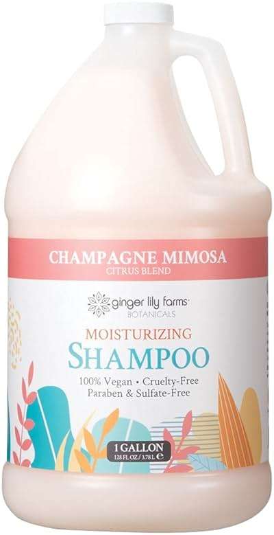 Ginger Lily Farms Botanicals Moisturizing Shampoo for All Hair Types, Champagne Mimosa, 100% Vegan & Cruelty-Free, Citrus Blend Scent, 1 Gallon (128 fl oz) Refill - Image 1