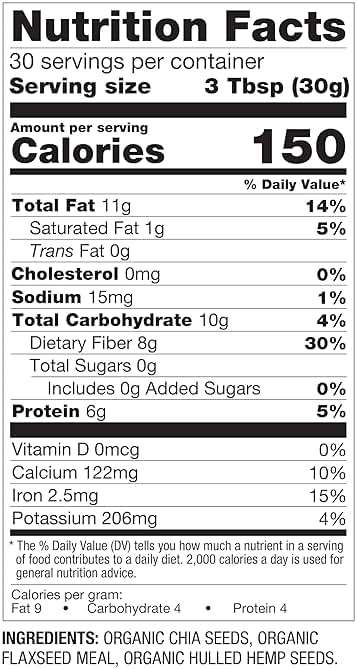 BetterBody Foods Superfood Organic Super Seeds - Chia Flax & Hemp Seeds, Blend of Organic Milled Flax Seed Organic Hemp Hearts, Add to Smoothies Shakes & More, 2lb, 32 oz - Image 6