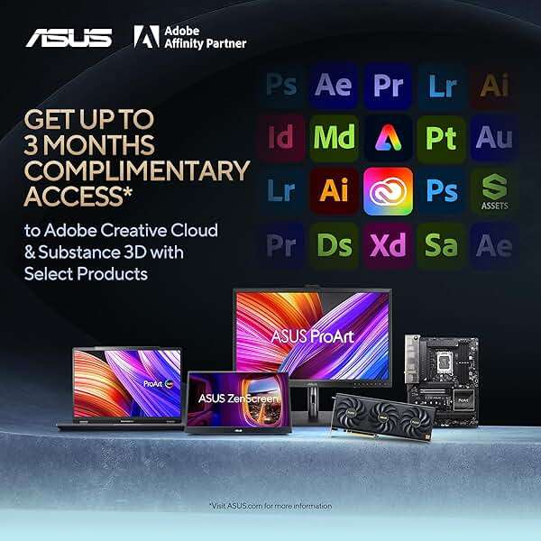 ASUS ProArt Display 32” 4K HDR Monitor (PA329CV) - UHD (3840 x 2160), IPS, 100% sRGB/Rec.709, ΔE < 2, Calman Verified, USB-C Power Delivery, DisplayPort, HDMI, USB 3.1 Hub, C-clamp, Height Adjustable - Image 2