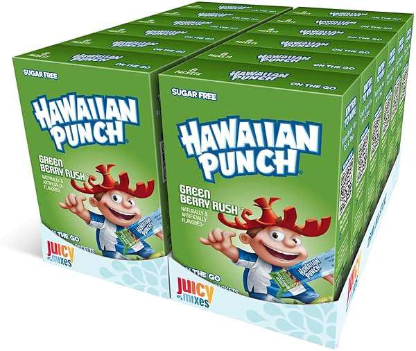 Hawaiian Punch Powder Drink Mix – Sugar Free & Delicious, Excellent source of Vitamin C (Green Berry Rush, 96 Sticks) - Image 1