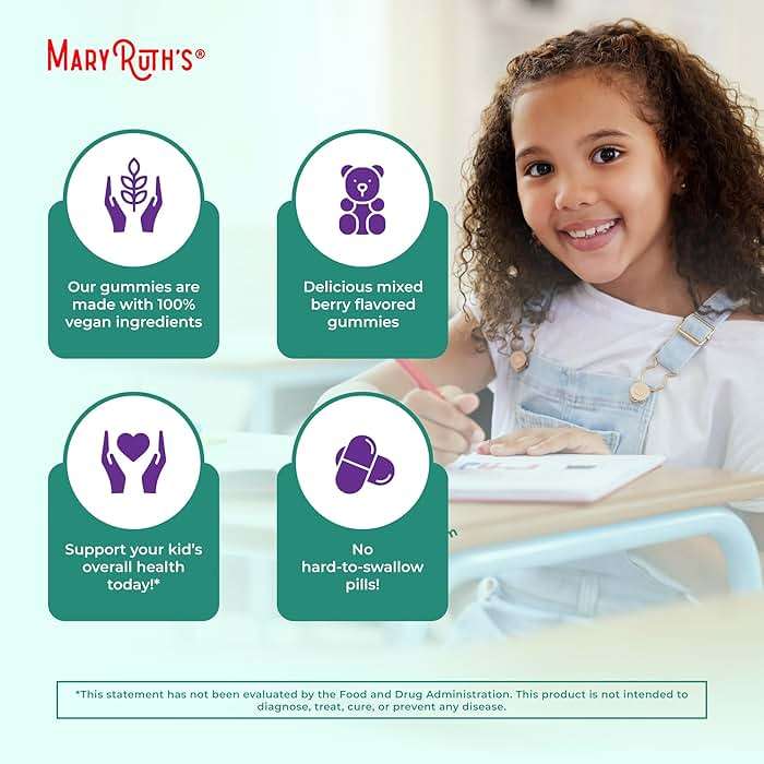 MARYRUTH'S Organics Kids Immune Support Gummies | USDA Organic | Vitamin C, Zinc, and Elderberry Gummies for Kids| Immune Support for Ages 4+ | Vegan | Non-GMO | Gluten Free | 60 Count - Image 6