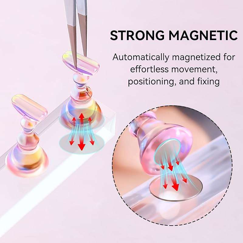 Makartt Nail Stand for Press On Nails Display Practice Art Painting Magnetic Fake Nail Holder for Painting Nails Stand for False Nail Designs with Reusable Putty for Home DIY Beginner Salon Supplies - Image 3