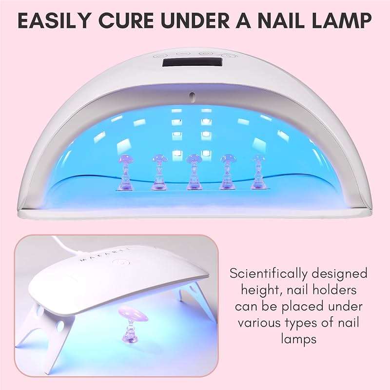 Makartt Nail Stand for Press On Nails Display Practice Art Painting Magnetic Fake Nail Holder for Painting Nails Stand for False Nail Designs with Reusable Putty for Home DIY Beginner Salon Supplies - Image 9