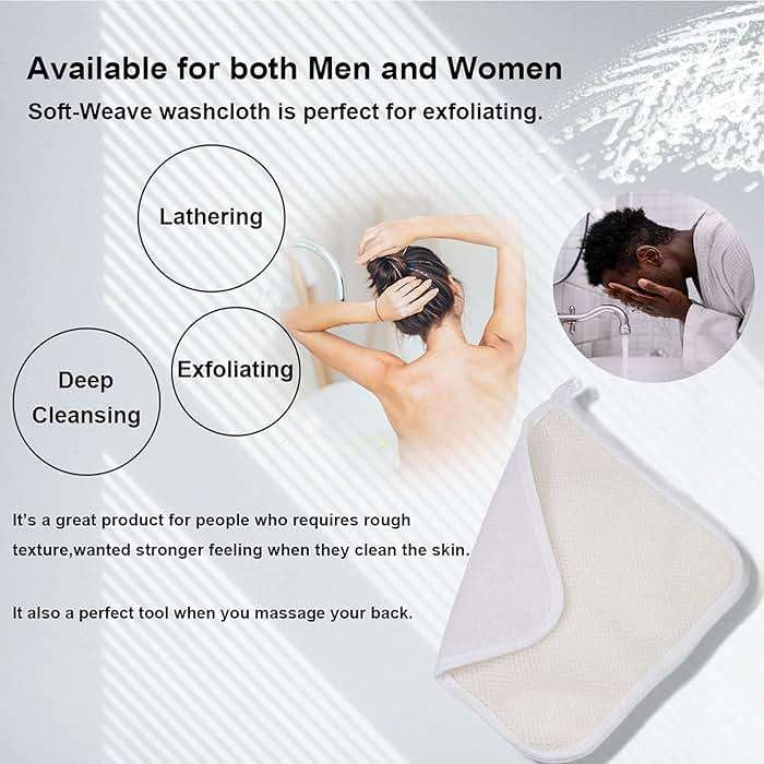 PPHAO BASIC - Soft Weave Washcloth for Face - Face Washcloths - Exfoliating Washcloths for Dead Skin - Exfoliating Towel Pack - Bulk - Washcloths Scrubber for Body and Face - Towel - 6 Pack - Image 4