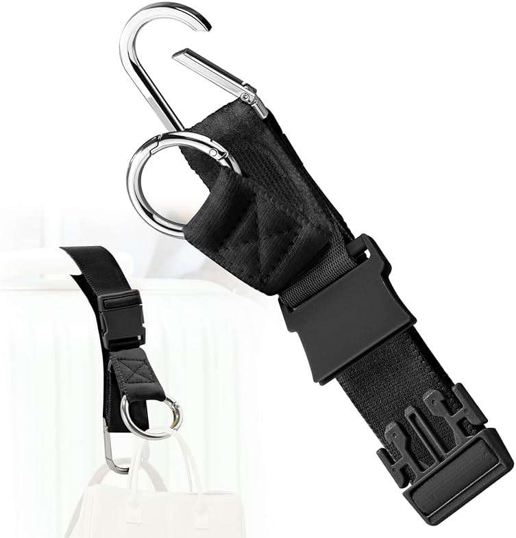Elastic Jacket Gripper with D-Ring Hook and Buckle, ZINZ D-Ring Hook Baggage Suitcase Straps Belts Travel Accessories, Makes Your Hands Free - Image 1
