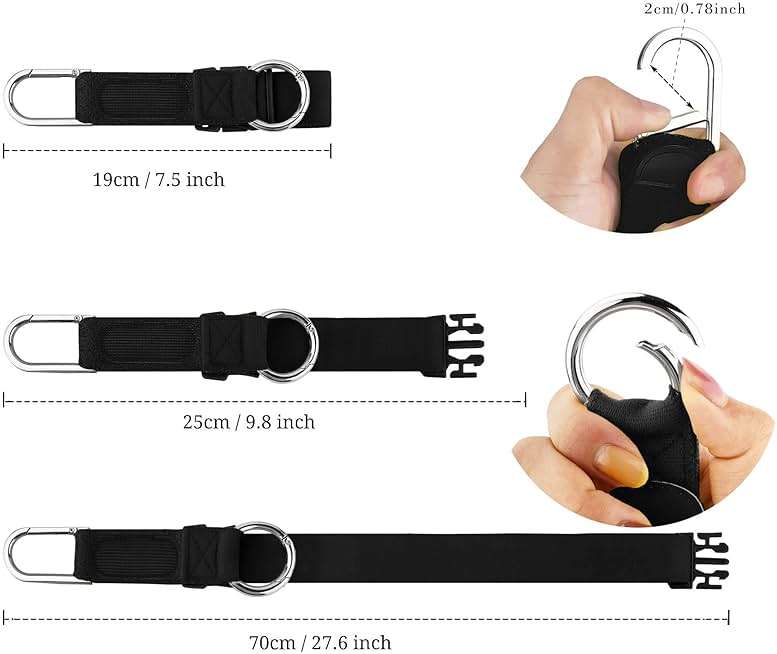 Elastic Jacket Gripper with D-Ring Hook and Buckle, ZINZ D-Ring Hook Baggage Suitcase Straps Belts Travel Accessories, Makes Your Hands Free - Image 2