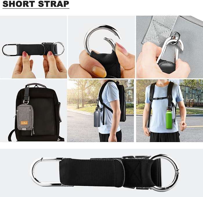 Elastic Jacket Gripper with D-Ring Hook and Buckle, ZINZ D-Ring Hook Baggage Suitcase Straps Belts Travel Accessories, Makes Your Hands Free - Image 7