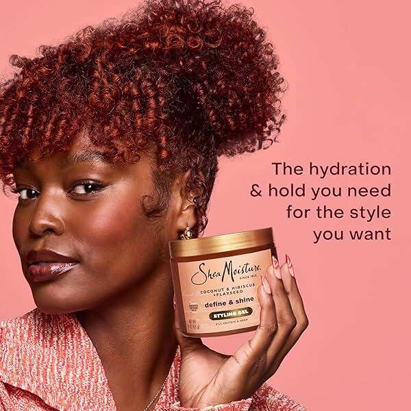 SheaMoisture Define & Shine Styling Gel + Flaxseed Coconut&Hibiscus Hydrates,Holds Your Style All Day Infused With Glycerin,Coconut Oil an Invigorating Sweet Scent ParabenFree Frizz Control Gel 15OZ - Image 3