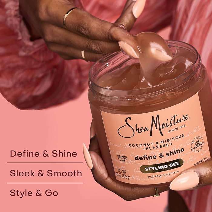 SheaMoisture Define & Shine Styling Gel + Flaxseed Coconut&Hibiscus Hydrates,Holds Your Style All Day Infused With Glycerin,Coconut Oil an Invigorating Sweet Scent ParabenFree Frizz Control Gel 15OZ - Image 5