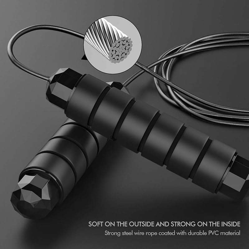 Jump Rope, Tangle-Free Rapid Speed Jumping Rope Cable with Ball Bearings for Women, Men & Kids, Adjustable Steel Jump Rope with Foam Handles for Home Gym Exercise Fitness Workout Equipment & Slim Body - Image 3