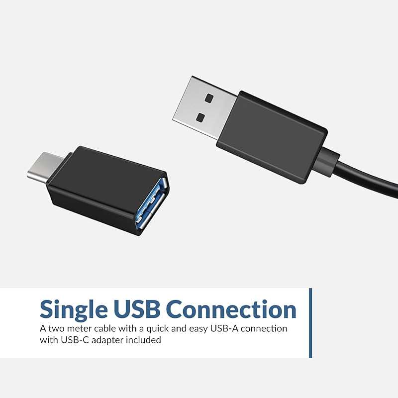 Cyber Acoustics USB Speaker Bar (CA-2890) – Stereo USB Powered Speaker, Easily Clamps to Monitor, Convenient Controls - Image 3