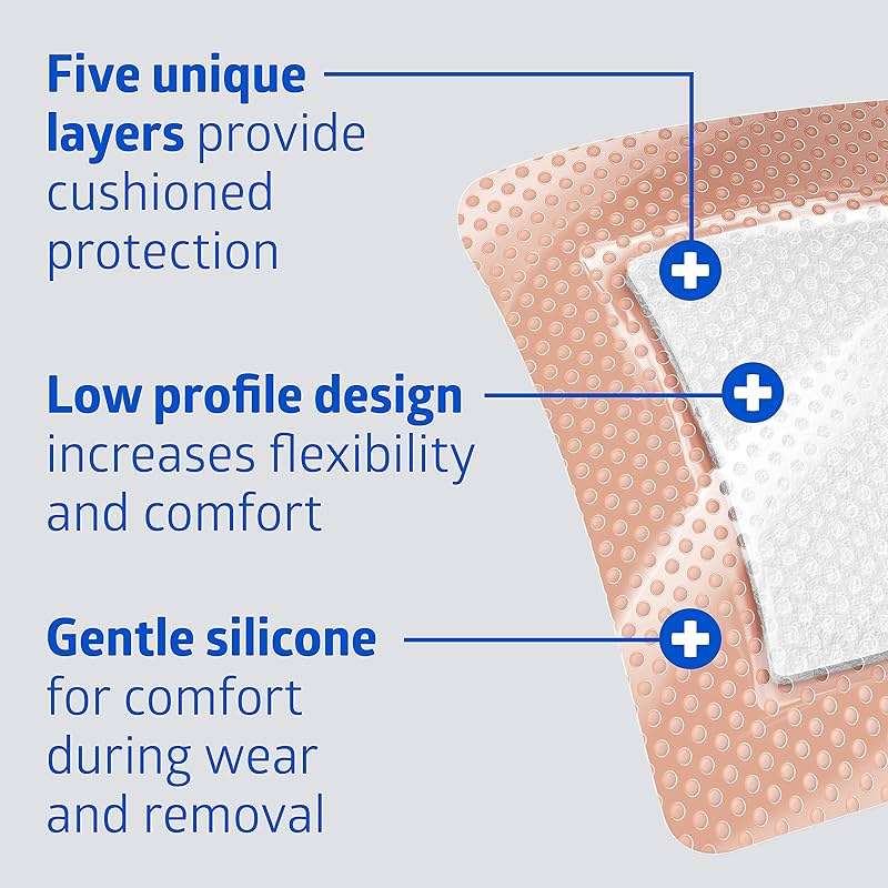 Medline Optifoam Gentle EX Bordered Foam Adhesive Dressing, 3" x 3" Square (10 Count) - Image 2
