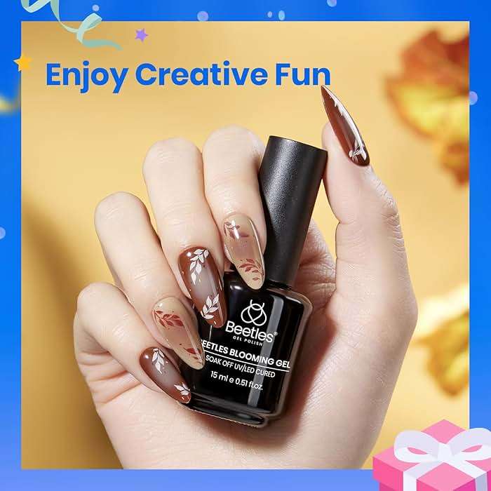 Beetles Blooming Gel 15ml Clear Uv Led Aura Nails Gel Polish for Spreading Effect Marble Natural Stone Watercolor Floral Print Soak Off Diy Nail Art Design Manicure Gift for Women - Image 5