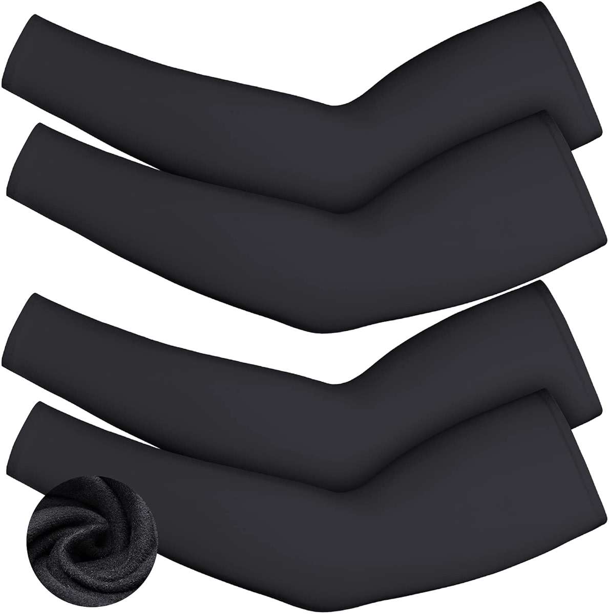 Skylety 4 Pieces Thermal Arm Warmer Compression Arm Sleeve for Men Women Winter Outdoor Activities Cycling Basketball Running - Image 1