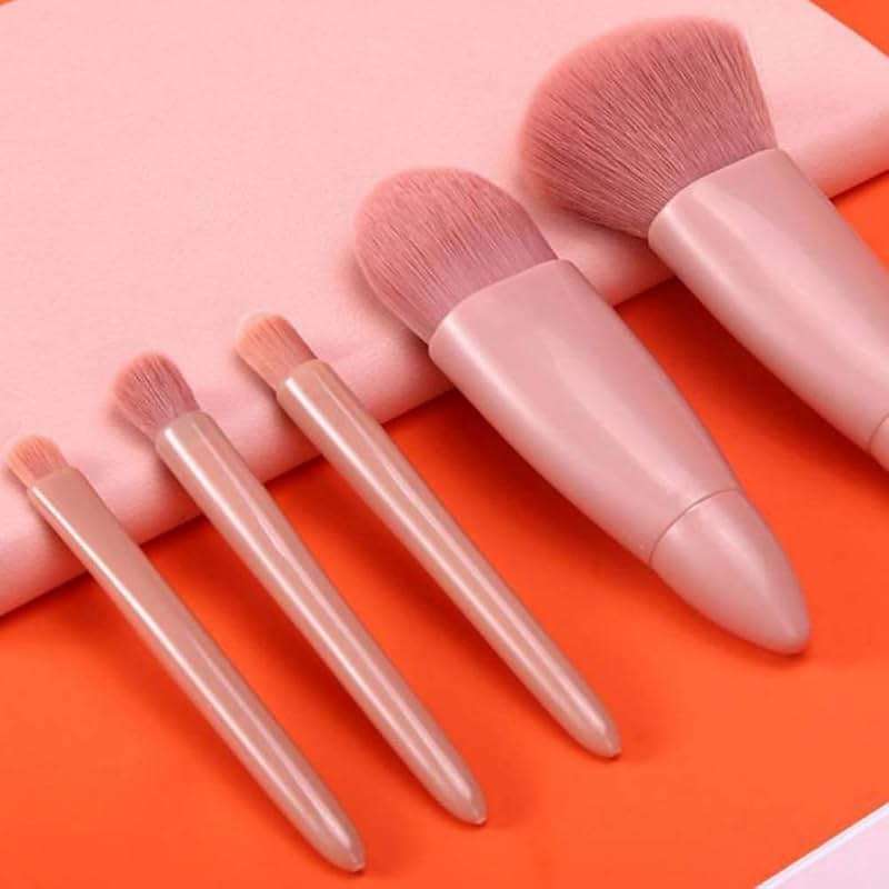 Easy-taken Travel Makeup Brush Set, COSHINE 5pcs Mini Complete Function Cosmetic Brushes Kit (5pcs with mirror) - Image 3