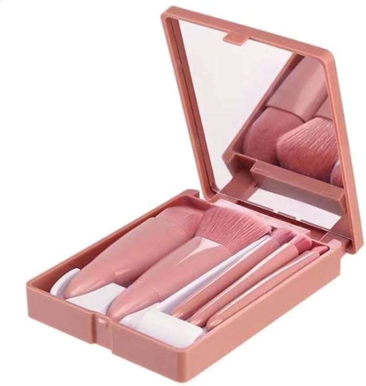 Easy-taken Travel Makeup Brush Set, COSHINE 5pcs Mini Complete Function Cosmetic Brushes Kit (5pcs with mirror) - Image 7