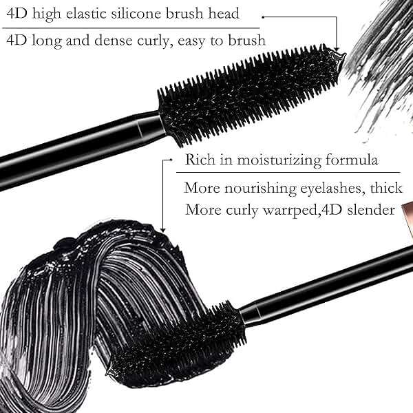 Venicare 4D Silk Fiber Lash Mascara Liquid Extension Makeup Eye Lash Kit Luxuriously Longer Thicker Voluminous Eyelashes Waterproof Smudge-proof Natural No Clumping Smudging Lasting All Day 2 Pack - Image 5