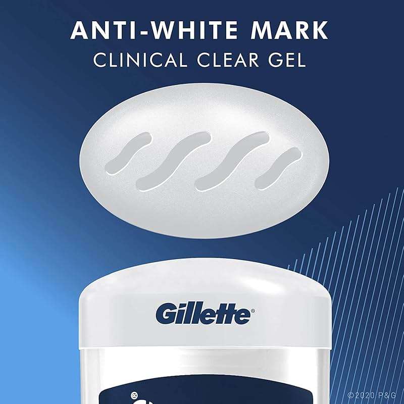 Gillette Clinical Antiperspirant and Deodorant for Men, 100HR Sweat & Odor Protection, Long Lasting Freshness, Anti-White Mark Technology, Clear Gel, Cool Wave Scent, 1.6 oz (Pack of 3) - Image 5