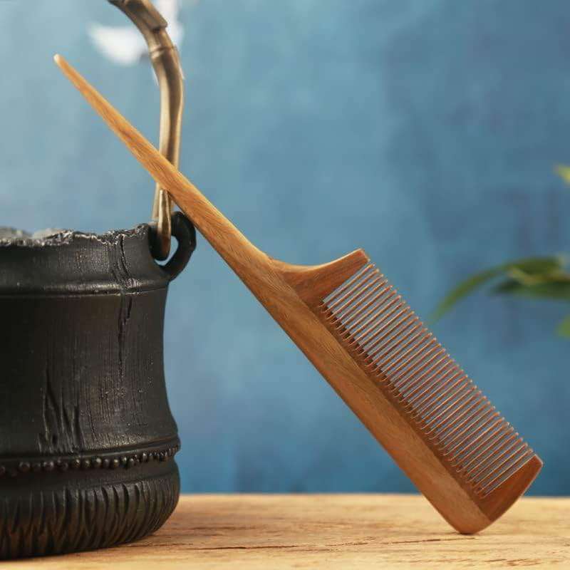 LWBTOSEE Anti-Static Natural Sandalwood Combs Portable Hair Salon Wood Comb Rat Tail Brush Hairdressing Styling Tool Hair Care Hair Comb - Image 5