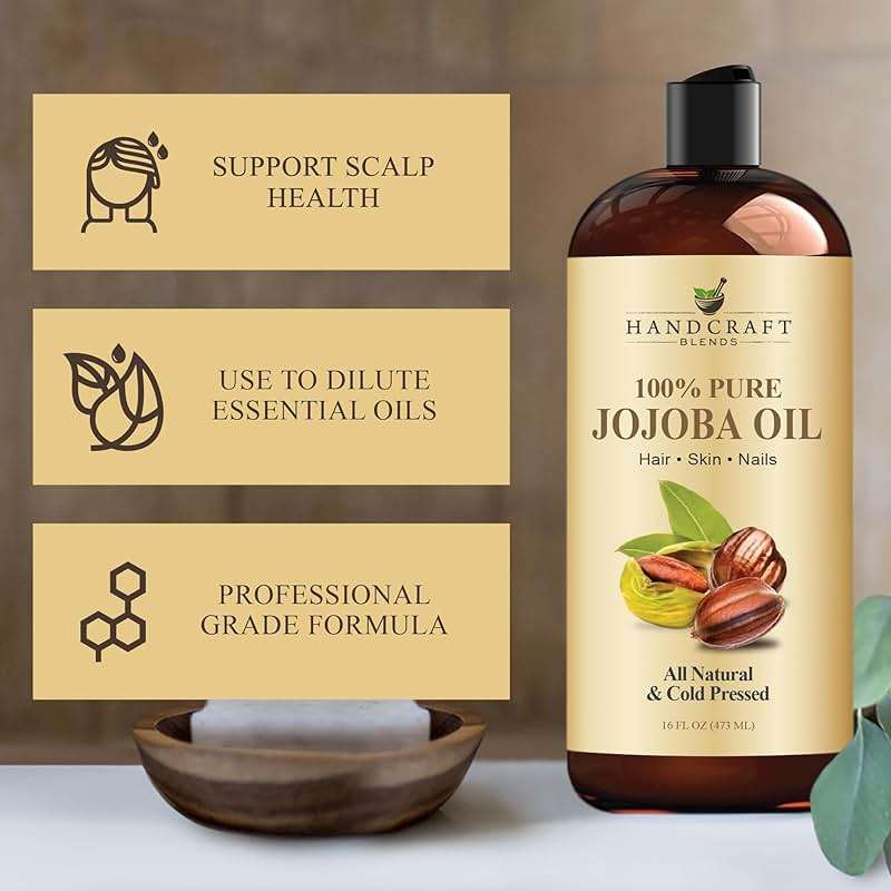 Handcraft Blends Jojoba Oil | 100% Pure and Natural | Ayurvedic Skin Care | Premium Grade Carrier Oil | Face | Skin | Hair | Massage | Cold-Pressed | Hexane-Free | 16 Fl Oz - Image 5