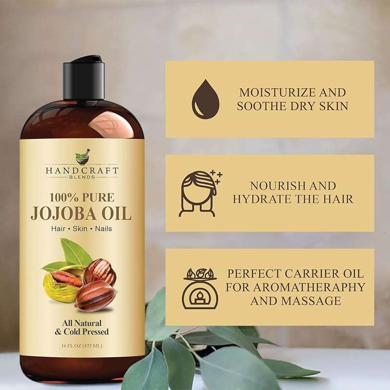 Handcraft Blends Jojoba Oil | 100% Pure and Natural | Ayurvedic Skin Care | Premium Grade Carrier Oil | Face | Skin | Hair | Massage | Cold-Pressed | Hexane-Free | 16 Fl Oz - Image 6
