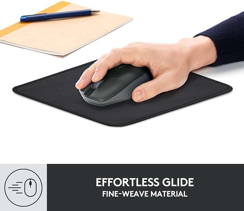 Logitech Mouse Pad - Studio Series, Computer Mouse Mat with Anti-Slip Rubber Base, Easy Gliding, Spill-Resistant Surface, Durable Materials, Portable, in a Fresh Modern Design, Graphite - Image 4