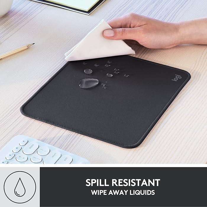 Logitech Mouse Pad - Studio Series, Computer Mouse Mat with Anti-Slip Rubber Base, Easy Gliding, Spill-Resistant Surface, Durable Materials, Portable, in a Fresh Modern Design, Graphite - Image 5