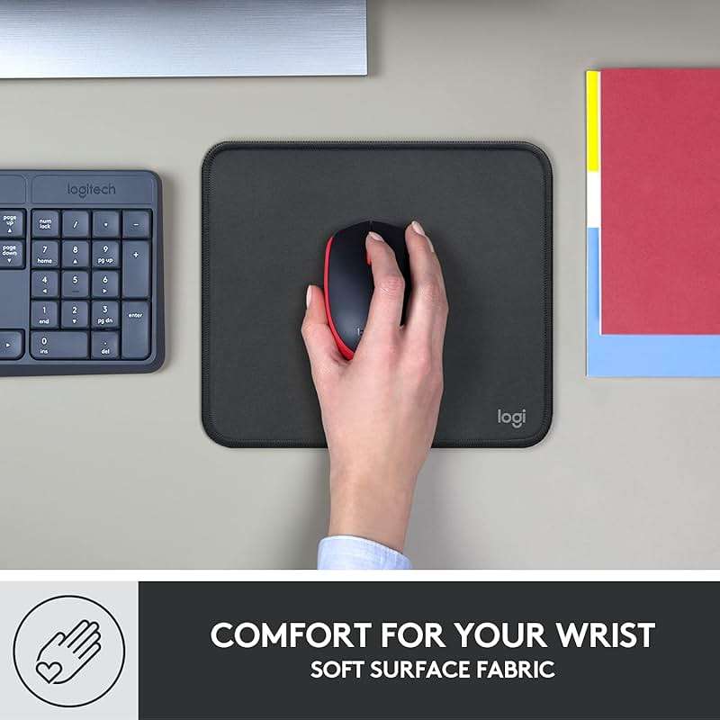 Logitech Mouse Pad - Studio Series, Computer Mouse Mat with Anti-Slip Rubber Base, Easy Gliding, Spill-Resistant Surface, Durable Materials, Portable, in a Fresh Modern Design, Graphite - Image 8