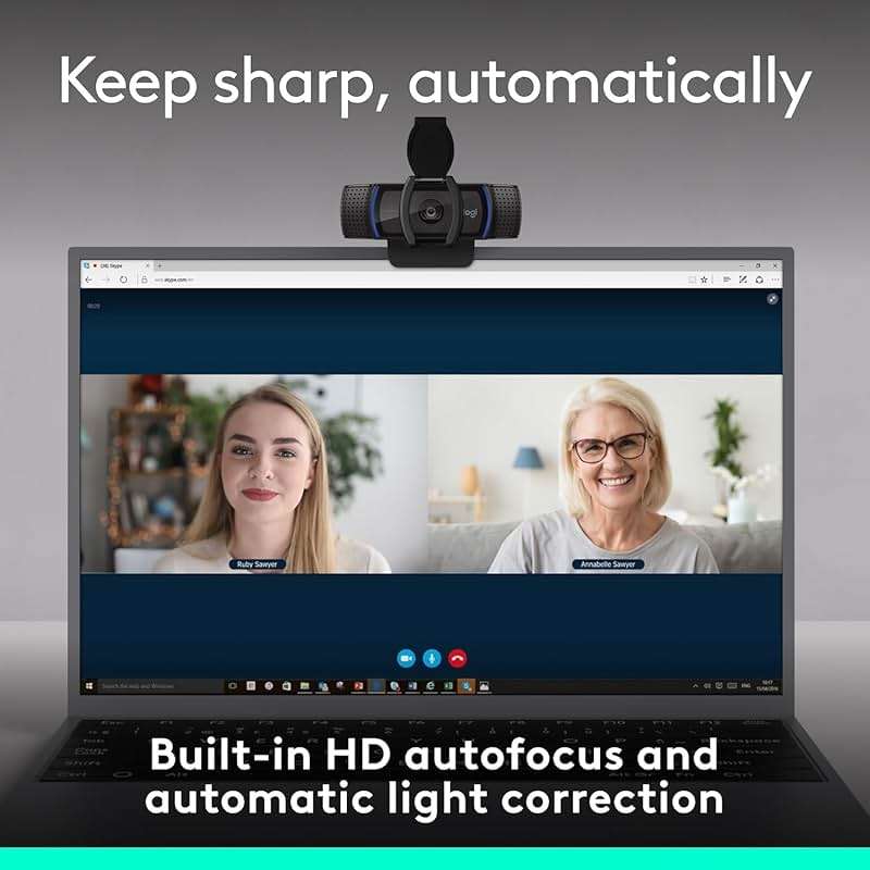 Logitech C920e HD 1080p Mic-Enabled Webcam, Certified for Zoom, Microsoft Teams Compatible, TAA Compliant - Image 8
