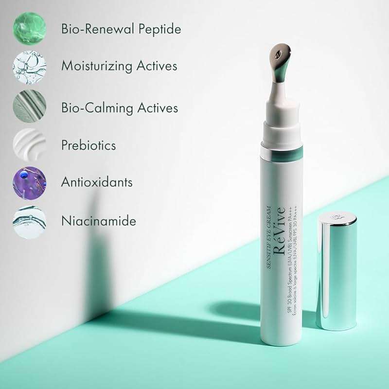 RéVive Hydrating Under Eye Cream for Wrinkles - Sensitif Anti Aging Eye Cream with Bio-Renewal Peptide, Prebiotics, Niacinamide - SPF 30 Broad Spectrum for Eye Repair & Dark Circles (15 ml) - Image 4