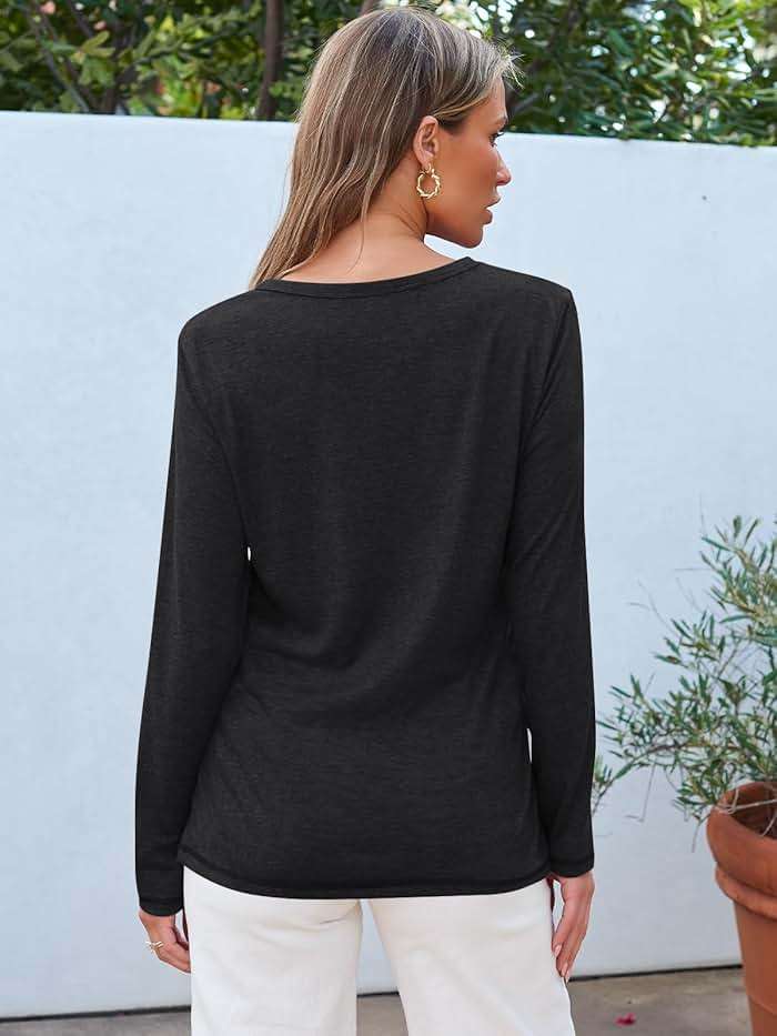 AUTOMET Women's Basic Long Sleeve Shirts Casual Crewneck Fall Winter Tops - Image 5