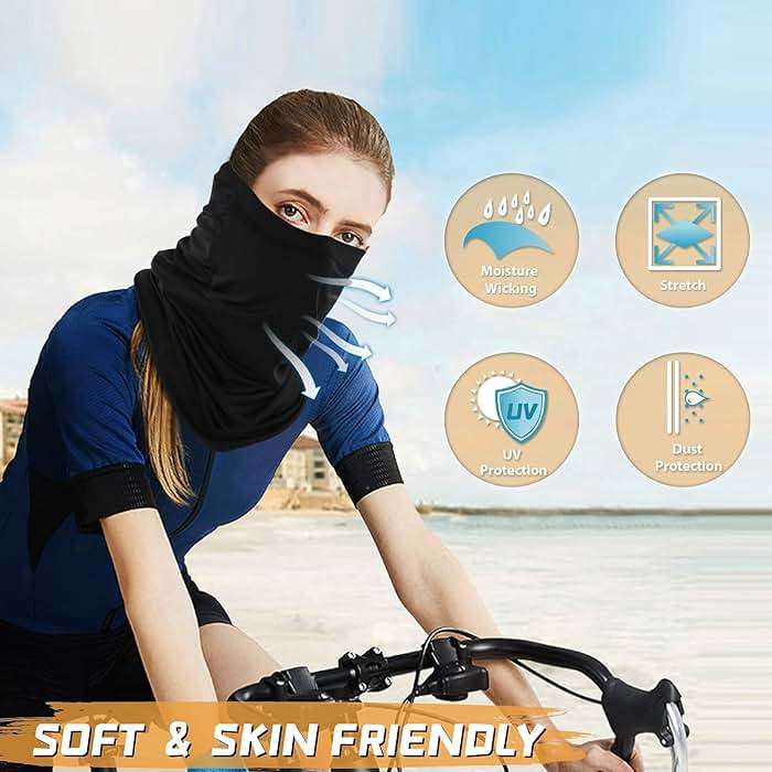 Neck Gaiter Bandana Face Mask: Sun Cooling Scarf Gator Cover Head for Men Women - Image 4