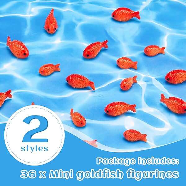Yookeer 36 Pcs Miniature Fake Goldfish Toys Plastic Mini Realistic Koi Fish Little Resin Figurines Small Artificial Cute Aquarium Decorations for Games Party Crafts DIY Garden Favor Supplies Ornament - Image 4