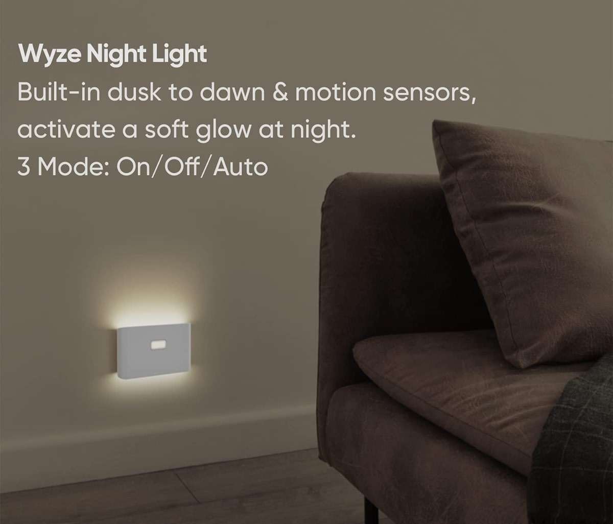 WYZE Rechargeable Night Lights with Dusk to Dawn & Motion Sensors, Warm & Soft White Stair Lights for Bathroom, Hallway, Linkable, Magnetic Mount, 3 Pack - Image 2