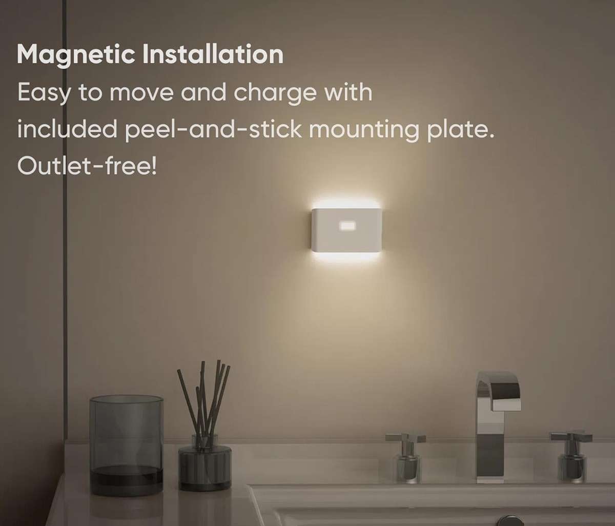 WYZE Rechargeable Night Lights with Dusk to Dawn & Motion Sensors, Warm & Soft White Stair Lights for Bathroom, Hallway, Linkable, Magnetic Mount, 3 Pack - Image 6